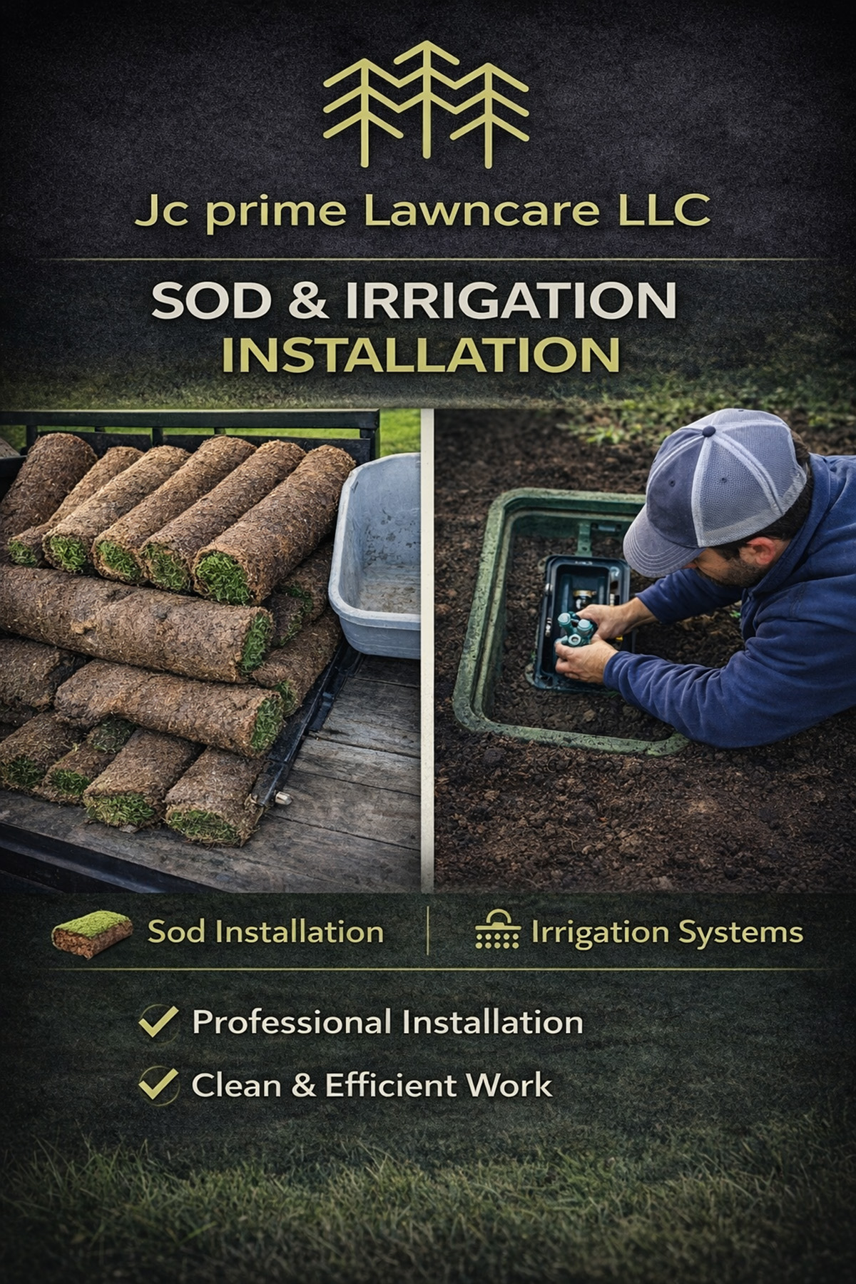 Sod and irrigation installation